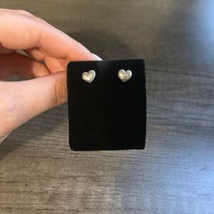 Stainless steel small heart stud earrings